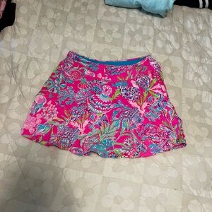 Lilly Pulitzer Vibrant Pink and Blue Mini Skirt